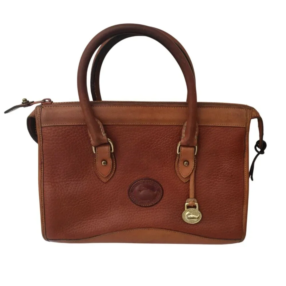 Vintage Dooney & Bourke Pebbled Leather Satchel Handbag - Made In USA - Picture 2 of 16